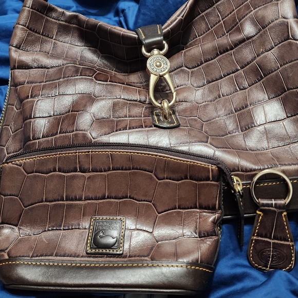 Dooney & Bourke Croco Embossed Logo Lock Hobo Shoulder Bag. 3 Piece Set - Picture 10 of 16